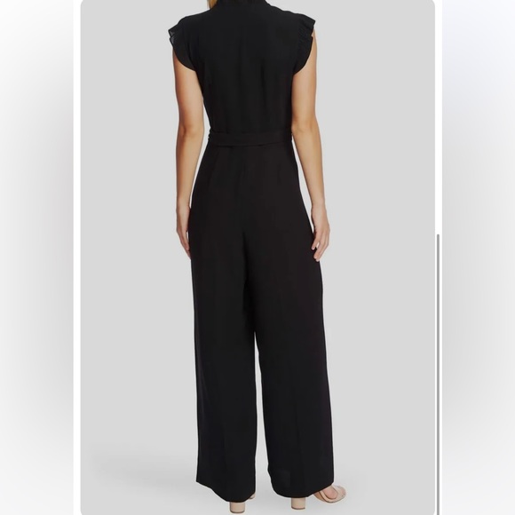 CeCe By Cynthia Steffe Plissa Trim Jumpsuit In Rich Black - Size 12 NWT- Reemoly - Picture 2 of 15